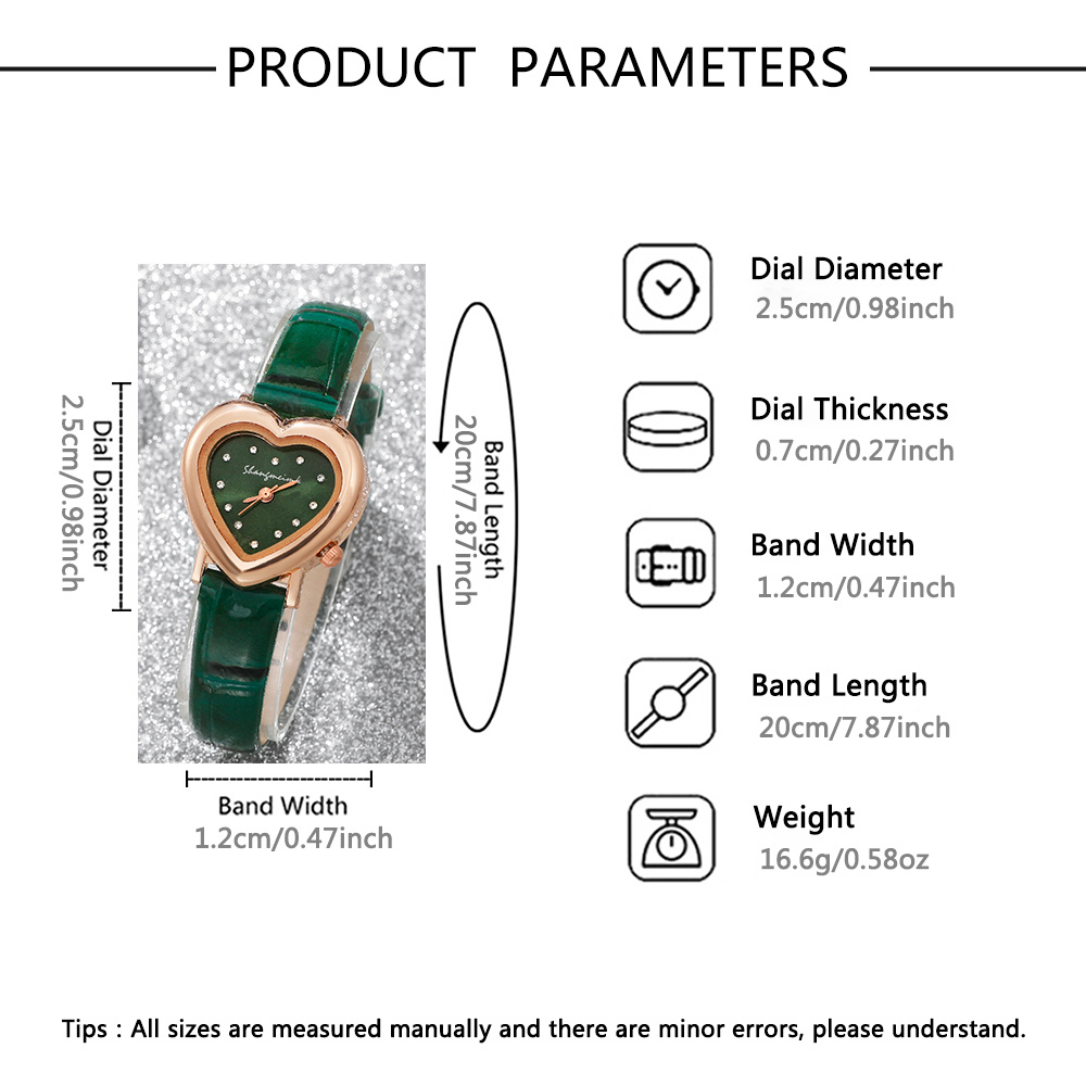 Heart-Shaped Women's Watch Set, 2pcs Gift